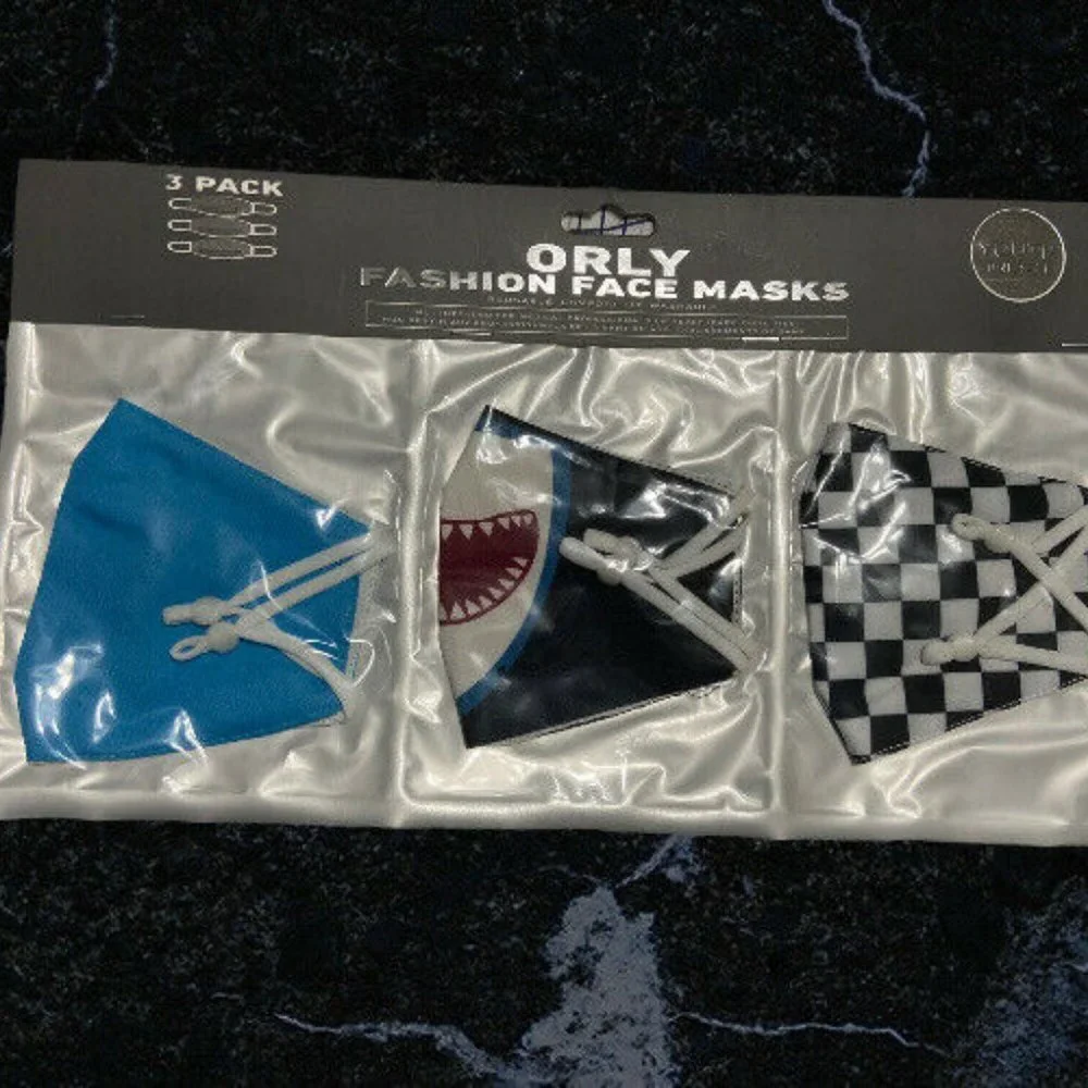NWT‎ ORLY YOUTH PACK OF 3 COTTON FACE MASKS